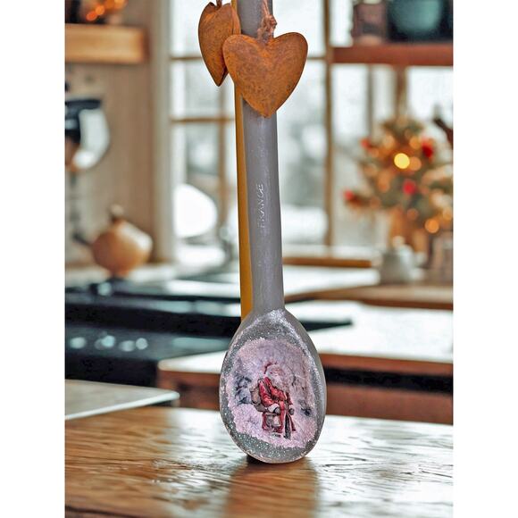 Handmade Other - Handmade Vintage Style Wooden Spoon with Santa Design – Rustic Christmas Decor